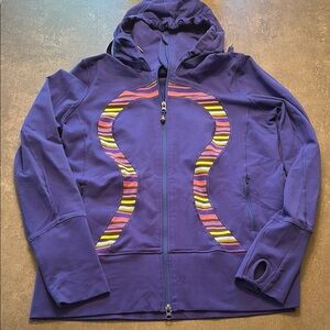lululemon athletica Purple Hoodie with Multicolor Stripes